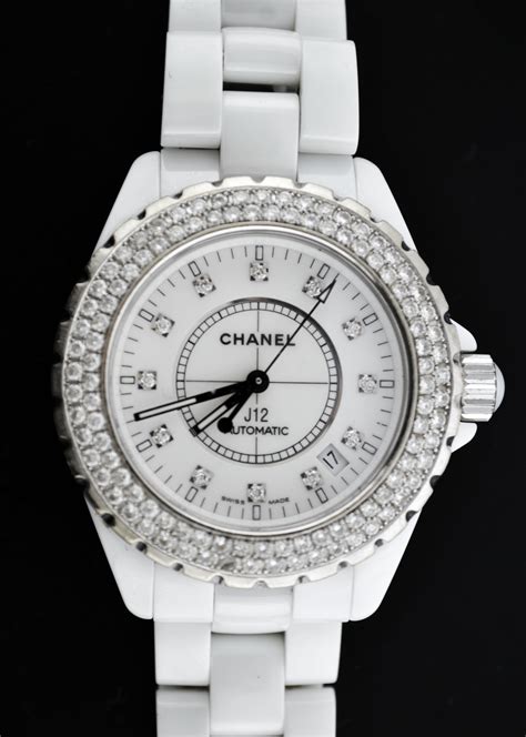 chanel watch ceramic white price|Chanel white watch with diamonds.